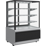 Кондитерская витрина Carboma ВХСв-1,3д CUBE STANDARD ЛЮКС (KC70 VV 1,3) Техно (9006-9005), фото 1