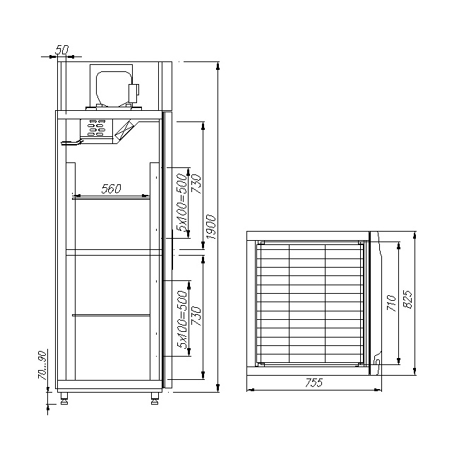 Комбинированный шкаф Carboma RF700 INOX, фото 2
