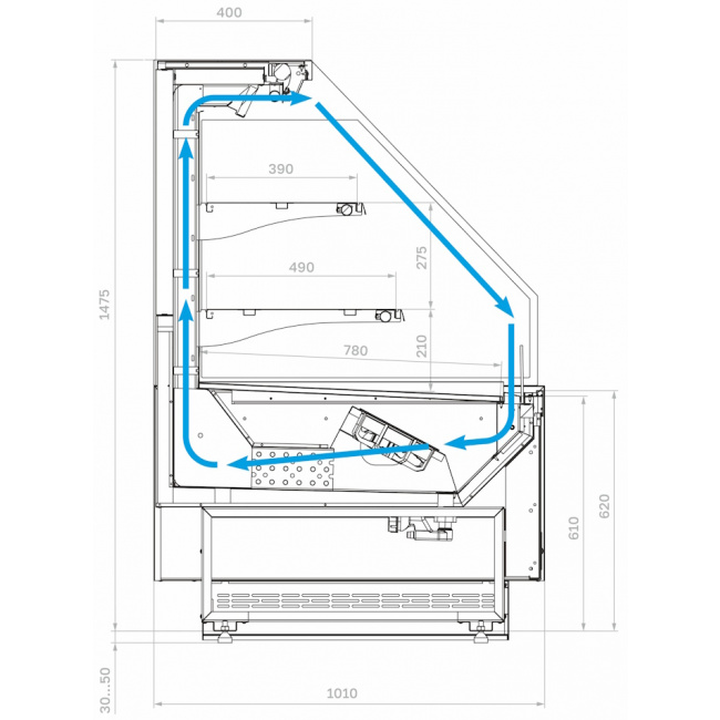 Холодильная горка Carboma BAVARIA 4 GC110 VM 2,5-2 2.0 без боковин, фото 4