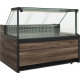 Холодильная витрина Carboma GELIOS GC111 VM 1,25-1 динамика газлифт без боковин Тёмный дуб (1008), фото 1