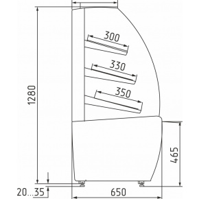 Хлебная витрина Carboma FLANDRIA LIGHT K70 N 0,9-1 Шоколад / золото (0012-0109), фото 3