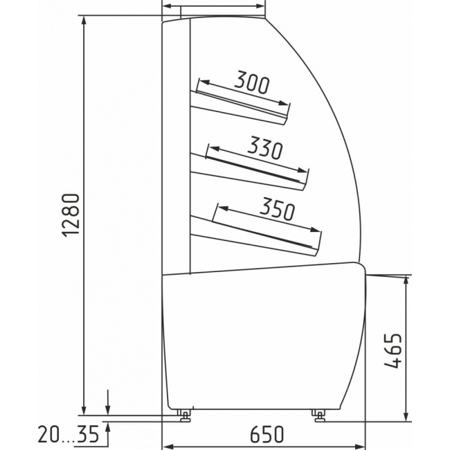 Хлебная витрина Carboma FLANDRIA LIGHT K70 N 0,9-1 Шоколад / золото (0012-0109), фото 3