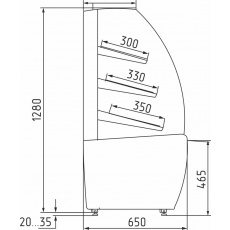 Хлебная витрина Carboma FLANDRIA LIGHT K70 N 0,9-1 Техно (0011-9005), фото 3