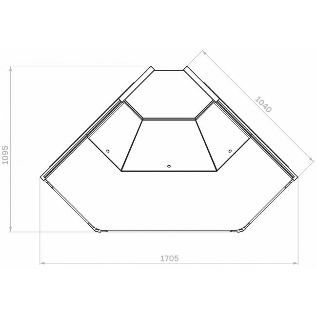 Холодильная витрина Carboma BAVARIA 4 GC110 VM-5-2 2.0 динамика открытая без боковин (внешний угол), фото 2