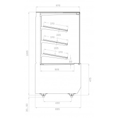 Хлебная витрина Carboma CUBE 2 LIGHT KC70 N 0,6-1 2.0 Техно (9005), фото 2