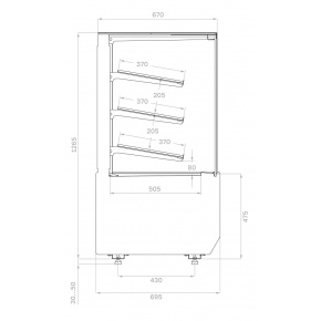 Хлебная витрина Carboma CUBE 2 LIGHT KC70 N 0,6-1 2.0 Техно (9005), фото 2