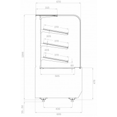 Хлебная витрина Carboma RADIUS LIGHT KR70 N 0,9-1 Техно (9005), фото 2