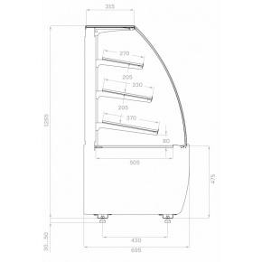 Хлебная витрина Carboma FLANDRIA 2 LIGHT K70 N 0,9-1 2.0 Черный / бронза (9005-0109), фото 4