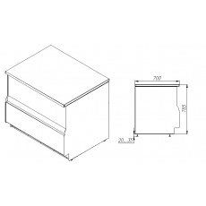 Неохлаждаемый прилавок Carboma CUBE KC70 N 0,9-7 (П-0,9) Шоколад / золото (0102-0109), фото 3