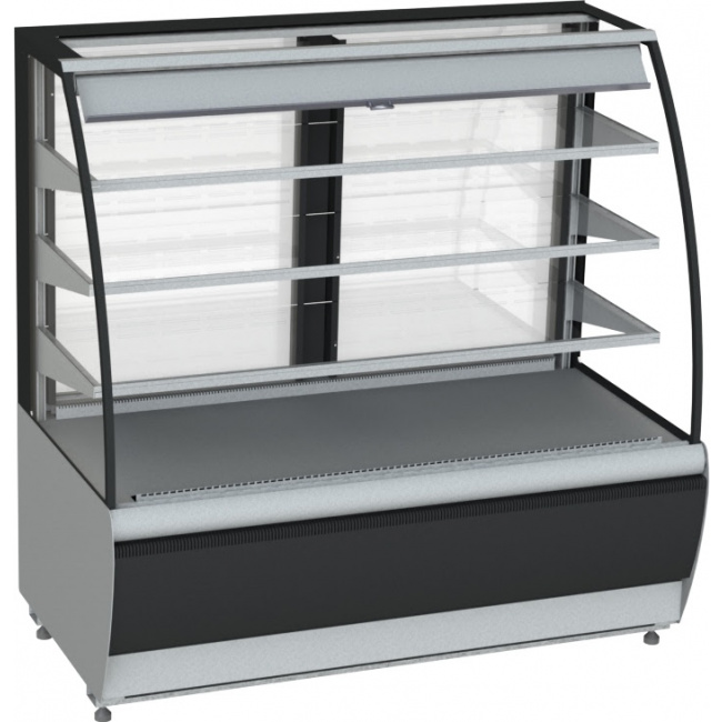 Кондитерская витрина Carboma FLANDRIA STANDARD K70 VM 0,6-2 открытая Техно (9006-9005), фото 1