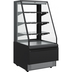Кондитерская витрина Carboma CUBE STANDARD KC70 VM 1,3-2 открытая Техно (9006-9005), фото 1
