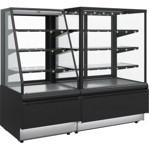 Кондитерская витрина Carboma CUBE STANDARD KC70 VM 1,3-2 открытая Техно (9006-9005), фото 2
