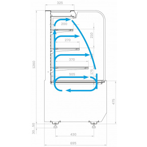 Кондитерская витрина Carboma RADIUS STANDARD KR70 VM 0,9-2 Черный-бронза (9005-0109), фото 4