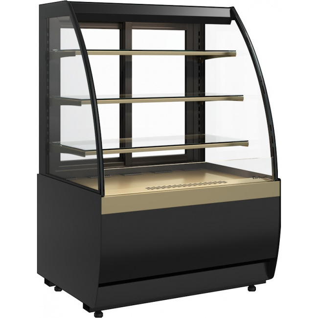 Кондитерская витрина Carboma FLANDRIA 2 STANDARD K70 VM 0,9-2 2.0 Черный-бронза (9005-0109), фото 1