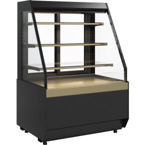 Кондитерская витрина Carboma CUBE 2 STANDARD KC70 VM 0,9-2 2.0 (скошенные боковины) Черный-бронза (9005-0109), фото 1