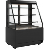 Кондитерская витрина Carboma CUBE 2 STANDARD KC70 VM 0,9-2 2.0 (скошенные боковины) Техно (9005), фото 1