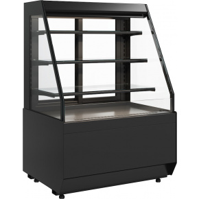 Кондитерская витрина Carboma CUBE 2 STANDARD KC70 VM 0,9-2 2.0 (скошенные боковины) Техно (9005), фото 1