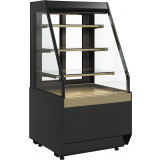 Кондитерская витрина Carboma CUBE 2 STANDARD KC70 VM 0,6-2 2.0 (скошенные боковины) Черный-бронза (9005-0109), фото 1