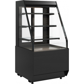 Кондитерская витрина Carboma CUBE 2 STANDARD KC70 VM 0,6-2 2.0 (скошенные боковины) Техно (9005), фото 1