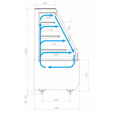 Кондитерская витрина Carboma CUBE 2 STANDARD KC70 VM 1,3-2 2.0 (скошенные боковины) Техно (9005), фото 2