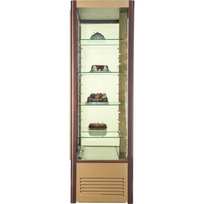 Шкаф холодильный Carboma D4 VM 800-1 (R800C) (0109-0102 (коричн-золот) 2 дв,стекл полк), фото 4