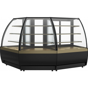 Кондитерская витрина Carboma FLANDRIA 2 STANDARD K70 VV-3 2.0 (внешний угол 45) Техно (9005), фото 3