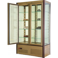 Шкаф холодильный Carboma D4 VM 800-1 (R800C) (0109-0102 (коричн-золот) 4 дв, решетки), фото 3