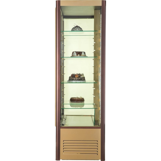 Шкаф холодильный Carboma D4 VM 800-1 (R800C) (0109-0102 (коричн-золот) 4 дв, решетки), фото 4